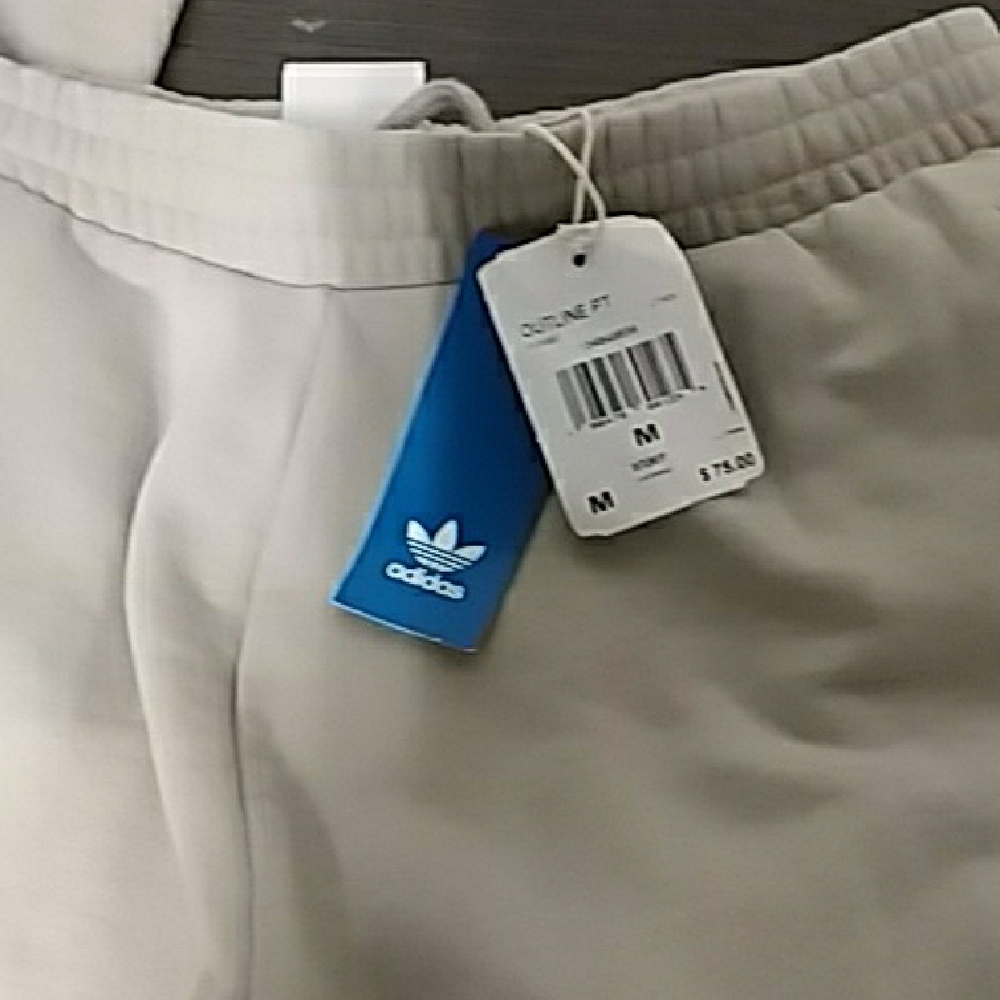 Adidas Light Gray Track Pants with Trefoil Logo - Picture 3 of 3